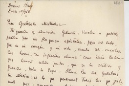 [Carta] 1950 ene. 12, Buenos Aires [a] Gabriela Mistral