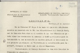 Circular N° 41, 1948 jun. 15, Santiago