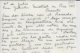 [Carta] [1943] jul. 1, [Buenos Aires] [a] Gabriela Mistral, Río [de Janeiro]