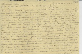 [Carta] 1946 jul. 31, Buenos Aires [a] Gabriela Mistral, California