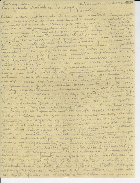 [Carta] 1946 dic. 2, Buenos Aires [a] Gabriela Mistral, Los Ángeles