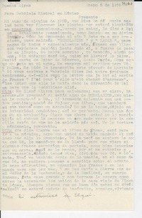 [Carta] 1950 ene. 5, Buenos Aires, [Argentina] [a] Gabriela Mistral, México