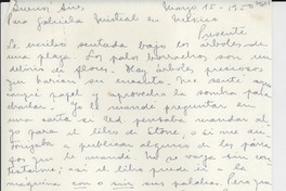 [Carta] 1950 mar. 15, Buenos Aires, [Argentina] [a] Gabriela Mistral, México