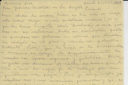 [Carta] 1947 abr. 3, Buenos Aires [a] Gabriela Mistral, Los Ángeles