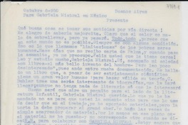 [Carta] 1950 oct. 6, Buenos Aires, [Argentina] [a] Gabriela Mistral, México