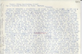[Carta] 1947 sept. 17, Buenos Aires [a] Gabriela Mistral, Santa Bárbara