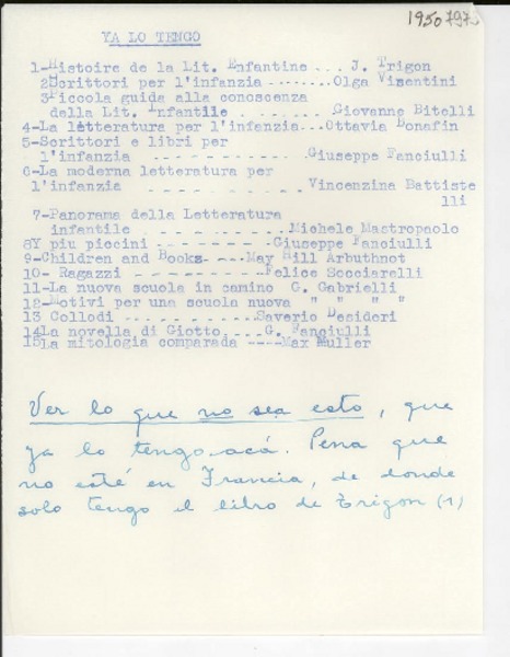 [Carta] [1950, Argentina] [a] Gabriela Mistral