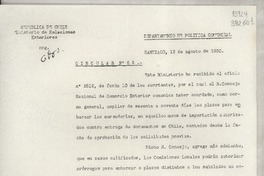 Circular N° 65, 1950 ago. 12, Santiago