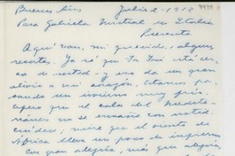 [Carta] 1952 jul. 2, Buenos Aires, [Argentina] [a] Gabriela Mistral, Italia
