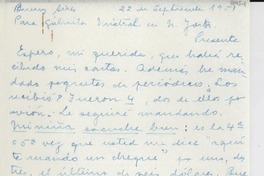 [Carta] 1953 sept. 22, Buenos Aires, [Argentina] [a] Gabriela Mistral, [Nueva] York, [EE.UU.]