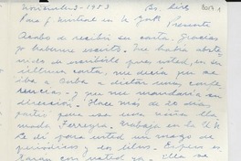 [Carta] 1953 nov. 3, Buenos Aires, [Argentina] [a] Gabriela Mistral, N[ueva] York, [EE.UU.]