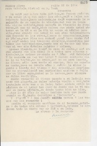 [Carta] 1954 jul. 22, Buenos Aires [a] Gabriela Mistral, Nueva York