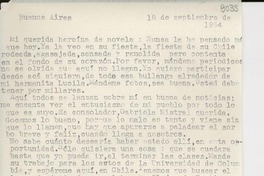 [Carta] 1954 sept. 18, Buenos Aires [a] Gabriela Mistral