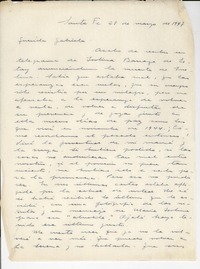 [Carta] 1947 mar. 28, Santa Fe, [Argentina] [a] Gabriela Mistral