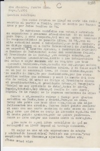 [Carta] 1951 mayo 7, Río Piedras, Puerto Rico [a] Gabriela Mistral