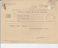 [Telegrama] 1954 sept. 11, Santiago [a] Gabriela Mistral, Santiago