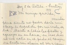 [Carta] 1950 nov. 6, Santiago, Chile [a] [Gabriela Mistral], México D.F.