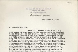 [Carta] 1950 sept. 8, [Los Angeles, California, EE.UU.] [a] Gabriela [Mistral]