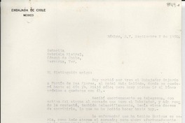 [Carta] 1950 sept. 2, México D. F., [México] [a] Gabriela Mistral, Veracruz, [México]