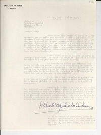[Carta] 1950 oct. 18, México [a] Gabriela Mistral, Veracruz, [México]