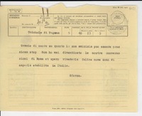 [Telegrama] 1951 feb. 13, S[an] Michele di Pagana, [Italia] [a] [Gabriela Mistral], Génova, [Italia]