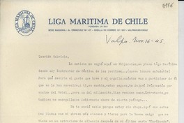 [Carta] 1945 nov. 16, Valparaíso [a] Gabriela Mistral