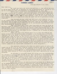 [Carta] 1946 oct. 30, Santiago [a] Gabriela Mistral