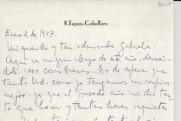 [Carta] 1947 ene. 2,[Chile] [a] Gabriela Mistral