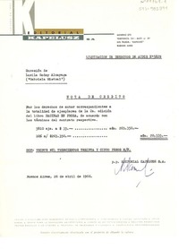 [Carta] 1966 abr. 26, Buenos Aires, [Argentina] [a] Sucesión de Lucila Godoy Alcayaga ("Gabriela Mistral")