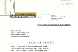 [Carta] 1966 abr. 26, Buenos Aires, [Argentina] [a] Sucesión de Lucila Godoy Alcayaga ("Gabriela Mistral")