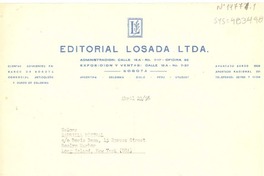 [Carta] 1956 abr. 19, Bogotá, [Colombia] [a] Gabriela Mistral co Doris Dana, Roslyn Harbor, New York, (U.S.A.)