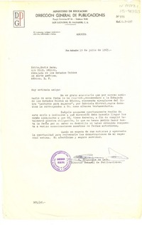 [Carta] 1963 jul. 19, San Salvador, [El Salvador] [a] Doris Dana, Embajada de los Estados Unidos de Norte América, México D.F.