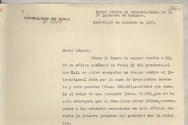 [Oficio] N° 21221, 1935 oct. 22, Madrid, [España] [al] Señor Cónsul de Chile en Comisión, Lisboa, [Portugal]