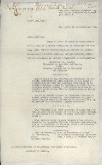 Of. N° 1201290, 1938 nov. 25, Guayaquil, [Ecuador] [al] Señor Ministro de Relaciones Exteriores y Comercio, Santiago de Chile