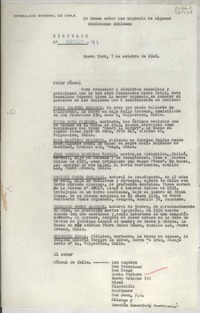 Circular N° 02657-41, 1948 oct. 7, Nueva York, [EE.UU.] [a los] [Señores Cónsules de Chile en EE.UU. y Puerto Rico]