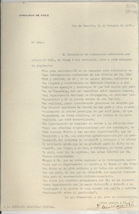 [Circular] N° 449, 1937 oct. 11, Río de Janeiro, [Brasil] [a] Señorita Gabriela Mistral