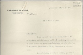 [Circular] N° 101, 1939 ene. 26, Washington [a] Srta. Lucila Godoy, Cónsul en Comisión, St. Augustine, Florida, E. U. de A.