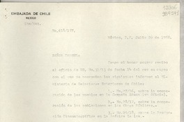 [Oficio] N° 618157, 1950 jul. 20, México D. F. [a] Gabriela Mistral, Cónsul de Chile, Veracruz