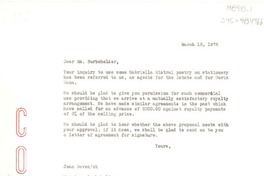 [Carta] 1972 mar. 13, [Estados Unidos] [a] Anne Burkeholder, Andrews, Texas, [Estados Unidos]