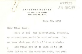 [Carta] 1957 jun. 30, [New York, Estados Unidos] [a] [Doris] Dana, [New York, Estados Unidos]
