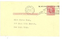 [Tarjeta postal] 1957 jul. 10, [New York, Estados Unidos] [a] [Doris] Dana, New York, [Estados Unidos]