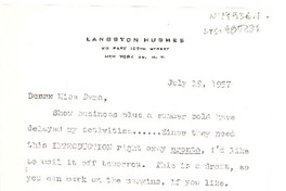 [Carta] 1957 jul. 19, [New York, Estados Unidos] [a] [Doris] Dana, New York, [Estados Unidos]