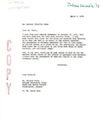 [Carta] 1972 apr. 3, [Estados Unidos] [a] Bernard B. Perry, con copia a Doris Dana, Bloomington, Indiana, [Estados Unidos]