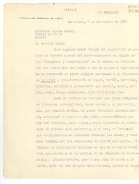 [Carta] 1934 dic. 7, Barcelona, España [a] Señorita Lucila Godoy, Cónsul de Chile, Madrid