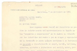 [Carta] 1934 dic. 7, Barcelona, España [a] Señorita Lucila Godoy, Cónsul de Chile, Madrid