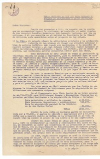 [Carta] 1944 nov. 28, Santiago, [Chile] [al] Señor Ministro de Educación
