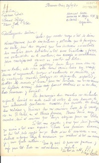 [Carta] 1957 ene. 16, New York, [Estados Unidos] [a] Doris Dana, Secretaria de la maestra Gabriela Mistral, Roslyn Harbor, Long Island, [Estados Unidos]