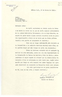[Carta] 1949 mar. 16, México D. F. [a] Señor C. Saleva, Hotel Mocambo, Veracruz, Ver.