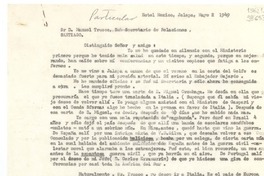 [Carta] 1949 mayo 2, Jalapa, [México] [a] Sr. D. Manuel Trucco, Sub-Secretario de Relaciones, Santiago
