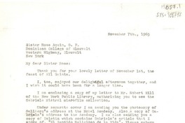 [Carta] 1965 nov. 7, Pound Ridge, New York, [Estados Unidos] [a] sister Rose Aquin, o.p., Bleuvelt, New York [Estados Unidos]